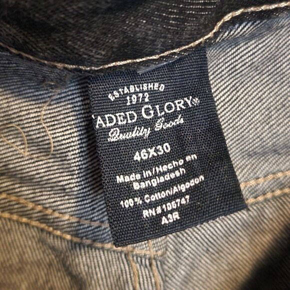 Faded Glory Mens Jeans 46x30 Black Straight Leg - Picture 3 of 4